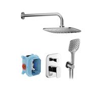 Ravak 10° - Conjunto de ducha con grifo empotrado, con cuerpo, 3 chorros, cromo X07S011