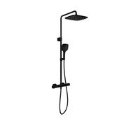 Ravak 10° Free - Conjunto de ducha con grifo, 25x25 cm, 3 chorros, negro mate X070643