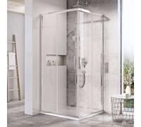 Ravak Blix - Cabina de ducha Slim BLSRV2-80, 80x80 cm, acero inoxidable brillante/cristal transparente X1LM40C00Z1
