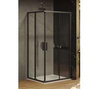 Ravak Blix - Cabina de ducha Slim BLSRV2-80, 80x80 cm, cristal negro/claro X1LM40300Z1
