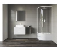 Ravak Blix II cabina de ducha 80x80 cm semicircular blanco mate/vidrio transparente 3BM40E40Z1