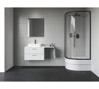 Ravak Blix II cabina de ducha 90x90 cm semicircular negro mate/vidrio transparente 3BM70340Z1