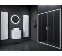 Ravak Blix II - Puerta de ducha de doble hoja NBLDP4-180, 180x195 cm, blanco mate/vidrio transparente 0YMY0E00Z1