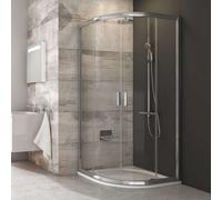 Ravak Blix - Mampara de ducha circular de cuatro partes, 78-80 cm, aluminio pulido/cristal transparente 3B240C00Z1