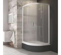Ravak Blix - Mampara de ducha circular de cuatro partes BLCP4-90 Sabina, 88-90 cm, blanco/cristal Grape 3B270140ZG