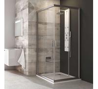 Ravak Blix - Mampara de ducha cuádruple, 88-90 cm, satinado/cristal transparente 1LV70U00Z1