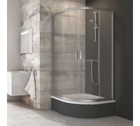 Ravak Blix - Mampara de ducha cuádruple redonda BLCP4-80 Sabina, 78-80 cm, cristal satinado/claro 3B240U40Z1