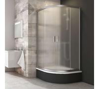Ravak Blix - Mampara de ducha cuádruple redonda BLCP4-90 Sabina, 88-90 cm, satinado/cristal Grape 3B270U40ZG