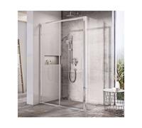 Ravak Blix - Pared de ducha BLSPS-90, 89-90 cm, aluminio brillante/vidrio transparente X9BM70C00Z1