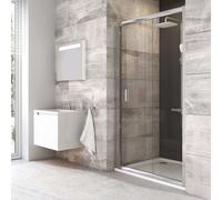 Ravak Blix - Puerta de ducha de dos piezas BLDP2-100, 97-101 cm, aluminio brillante/vidrio transparente 0PVA0C00Z1