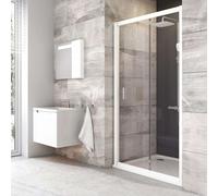 Ravak Blix - Puerta de ducha de dos piezas BLDP2-100, 97-101 cm, blanco/vidrio transparente 0PVA0100Z1