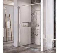Ravak Blix - Puerta de ducha Slim BLSDP2-120, de dos partes 118-121 cm, acero inoxidable brillante/vidrio transparente X0PMG0C00Z1