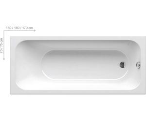 Ravak Chrome - Bañera rectangular, 170x75 cm, blanco C741000000