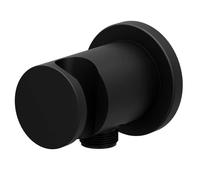 Ravak Chrome - Codo de pared con soporte, negro mate X07P672