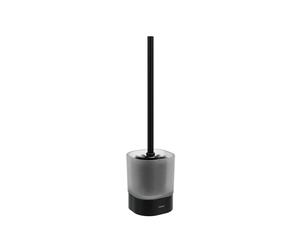 Ravak Chrome - Escobilla de WC de pie, cristal/negro mate X07P1385