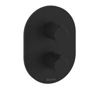 Ravak Chrome - Grifo termostático empotrado para 2 dispositivos con cuerpo de montaje, negro X070432