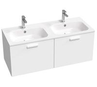 Ravak Chrome II - Mueble lavabo 120x47x49 cm, 2 cajones, blanco brillo X000001779