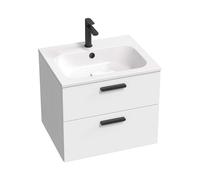 Ravak Chrome II - Mueble lavabo 60x50x49 cm, 2 cajones, blanco brillo X000001744