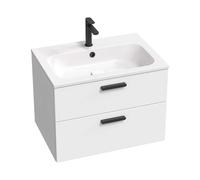 Ravak Chrome II - Mueble lavabo 70x50x49 cm, 2 cajones, blanco brillo X000001745