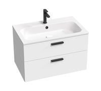 Ravak Chrome II - Mueble lavabo 80x50x49 cm, 2 cajones, blanco brillo X000001746