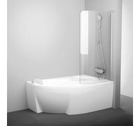 Ravak Chrome - Mampara de baño de una pieza CVSK1 Rosa, derecha, 85x150 cm, aluminio brillante/vidrio transparente 7QRM0C00Y1