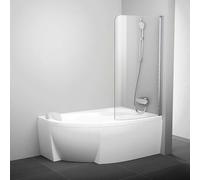 Ravak Chrome - Mampara de baño de una pieza CVSK1 Rosa, izquierda, 100x150 cm, cristal satinado/transparente 7QLS0U00Y1