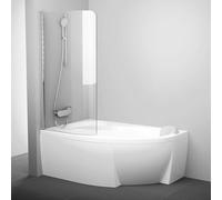 Ravak Chrome - Mampara de baño de una pieza CVSK1 Rosa, izquierda, 85x150 cm, aluminio brillante/vidrio transparente 7QLM0C00Y1