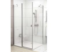 Ravak Chrome - Mampara de ducha lateral fija CPS-100, 98-100 cm, satinado/cristal transparente 9QVA0U00Z1