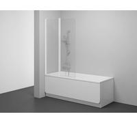 Ravak Chrome - Mampara para bañera CVS2-100 L, dos piezas, 100x150 cm, cristal blanco mate/transparente 7QLA0E00Z1