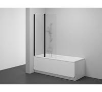 Ravak Chrome - Mampara para bañera CVS2-100 L, dos piezas, 100x150 cm, cristal negro/transparente 7QLA0300Z1
