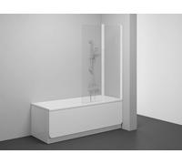 Ravak Chrome - Mampara para bañera CVS2-100 P, de dos piezas, 100 x 150 cm, cristal blanco mate/transparente. 7QRA0E00Z1