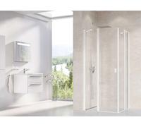 Ravak Chrome - Puerta de ducha CRV2-110, 110x195 cm, blanco mate/vidrio transparente 1QVD0E00Z1