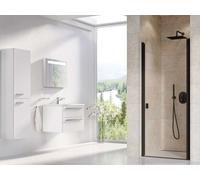 Ravak Chrome - Puerta de ducha CSD1-90, 90x195 cm, negro/vidrio transparente 0QV70300Z1