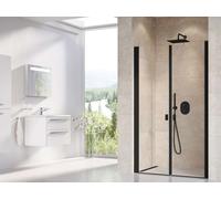 Ravak Chrome - Puerta de ducha de doble hoja CSDL2-90, 90x195 cm, vidrio negro/claro 0QV7C30LZ1