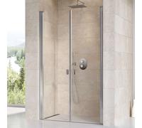 Ravak Chrome - Puerta de ducha de dos piezas CSDL2-120, 118-121 cm, aluminio pulido/cristal transparente 0QVGCC0LZ1