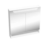 Ravak Classic II - Armario con espejo e iluminación LED, 80x14x76 cm, 2 puertas, blanco brillante X000001471