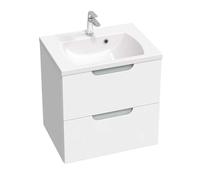 Ravak Classic II - Mueble de lavabo 59x45x58 cm, 2 cajones, blanco/gris brillante X000001477