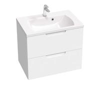 Ravak Classic II - Mueble de lavabo 69x45x58 cm, 2 cajones, blanco brillante X000001478