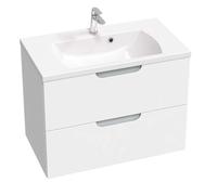 Ravak Classic II - Mueble de lavabo 79x45x58 cm, 2 cajones, blanco/gris brillante X000001481