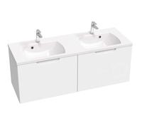 Ravak Classic II - Mueble para lavabo 129x45x47 cm, 2 cajones, blanco brillante X000001482