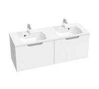Ravak Classic II - Mueble para lavabo 129x45x47 cm, 2 cajones, blanco/gris brillante X000001483