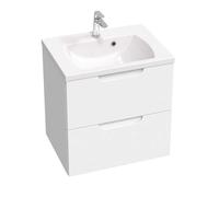 Ravak Classic II - Mueble para lavabo 59x45x58 cm, 2 cajones, blanco brillante X000001476