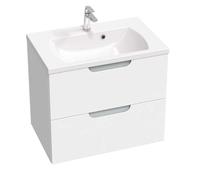 Ravak Classic II - Mueble para lavabo 69x45x58 cm, 2 cajones, blanco/gris brillante X000001479