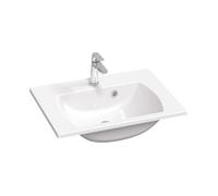 Ravak Classic Slim - Lavabo 60x45 mm, con rebosadero, con orificio para grifo, blanco XJX01160004