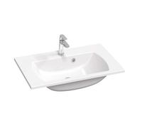 Ravak Classic Slim - Lavabo 70x45 cm, con rebosadero, con agujero para grifo, blanco XJX01170001