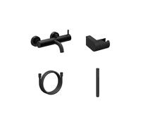 Ravak Espirit - Grifo de baño ES 022.20BLM.+S con accesorios, negro mate. X07S125