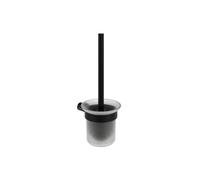 Ravak Fold - Escobilla de WC de pared, con soporte, cristal/negro mate X07P1359
