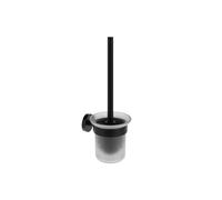 Ravak Kona - Escobilla de WC de pared, con soporte, cristal/negro mate X07P1311