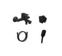 Ravak Life - Grifo de bañera con accesorios, negro mate X07S110