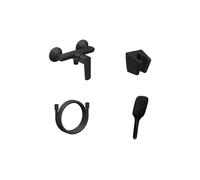Ravak Life - Grifo de ducha con accesorios, negro mate X07S112